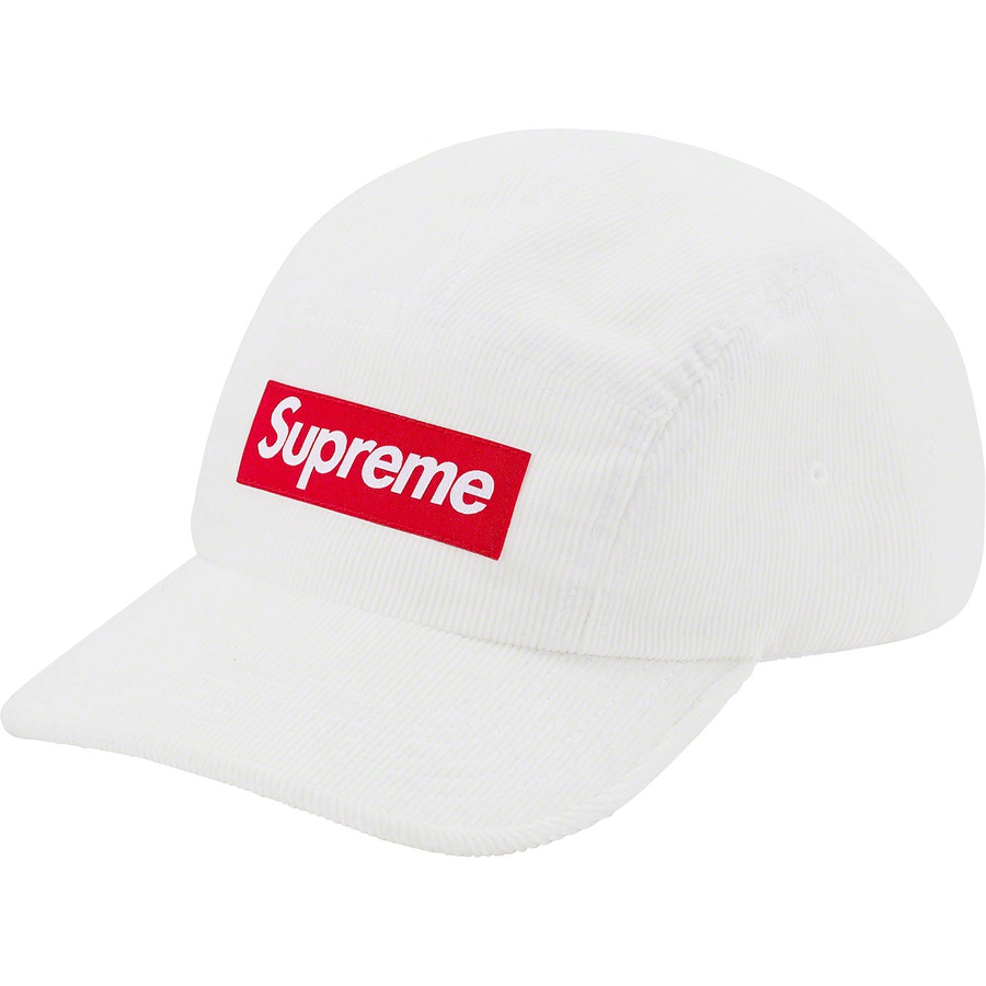 Supreme Fine Wale Corduroy Camp Cap (SS21) - White - $56