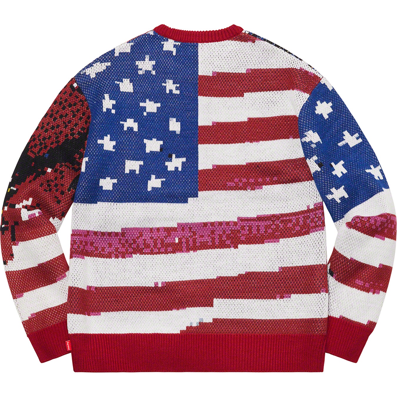 Supreme Digital Flag Sweater (SS21) - Red - $158