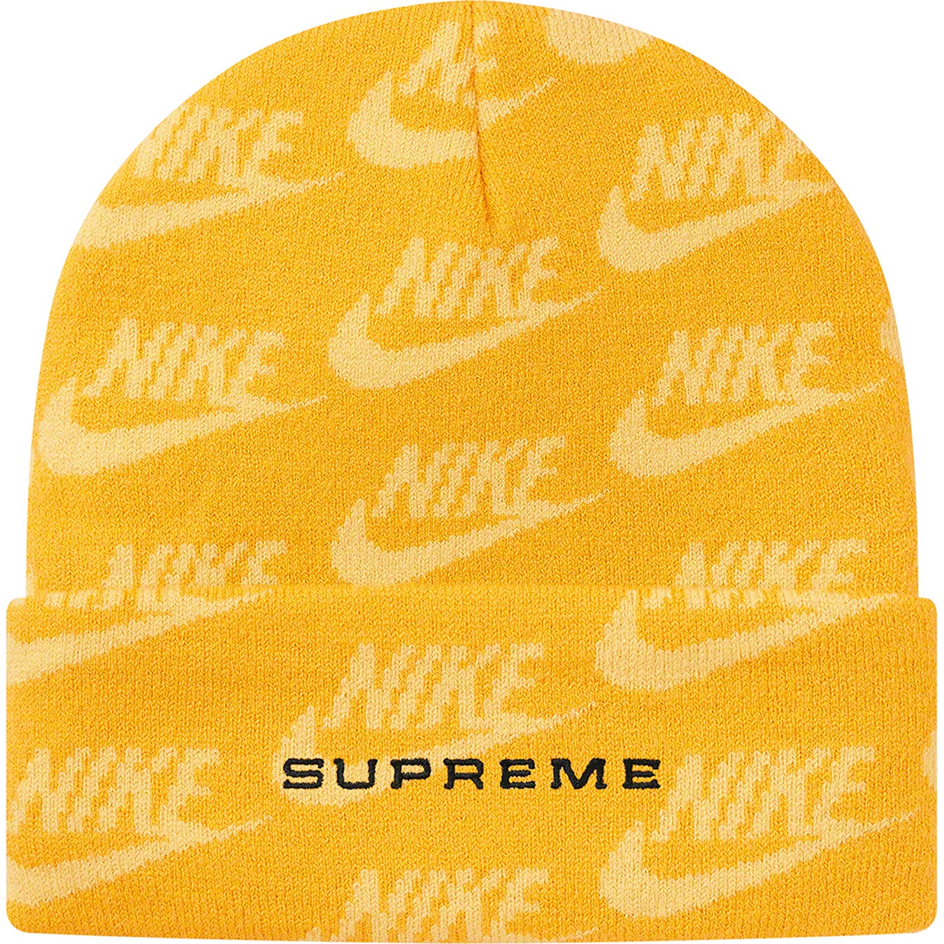 Supreme Supreme Nike Jacquard Logos Beanie (SS21) - Pale Yellow - $38