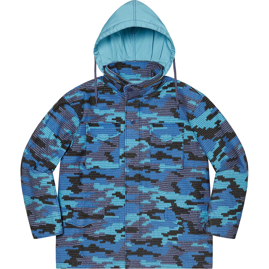 Supreme Logo Camo M-65 Jacket (SS21) - Blue - $298