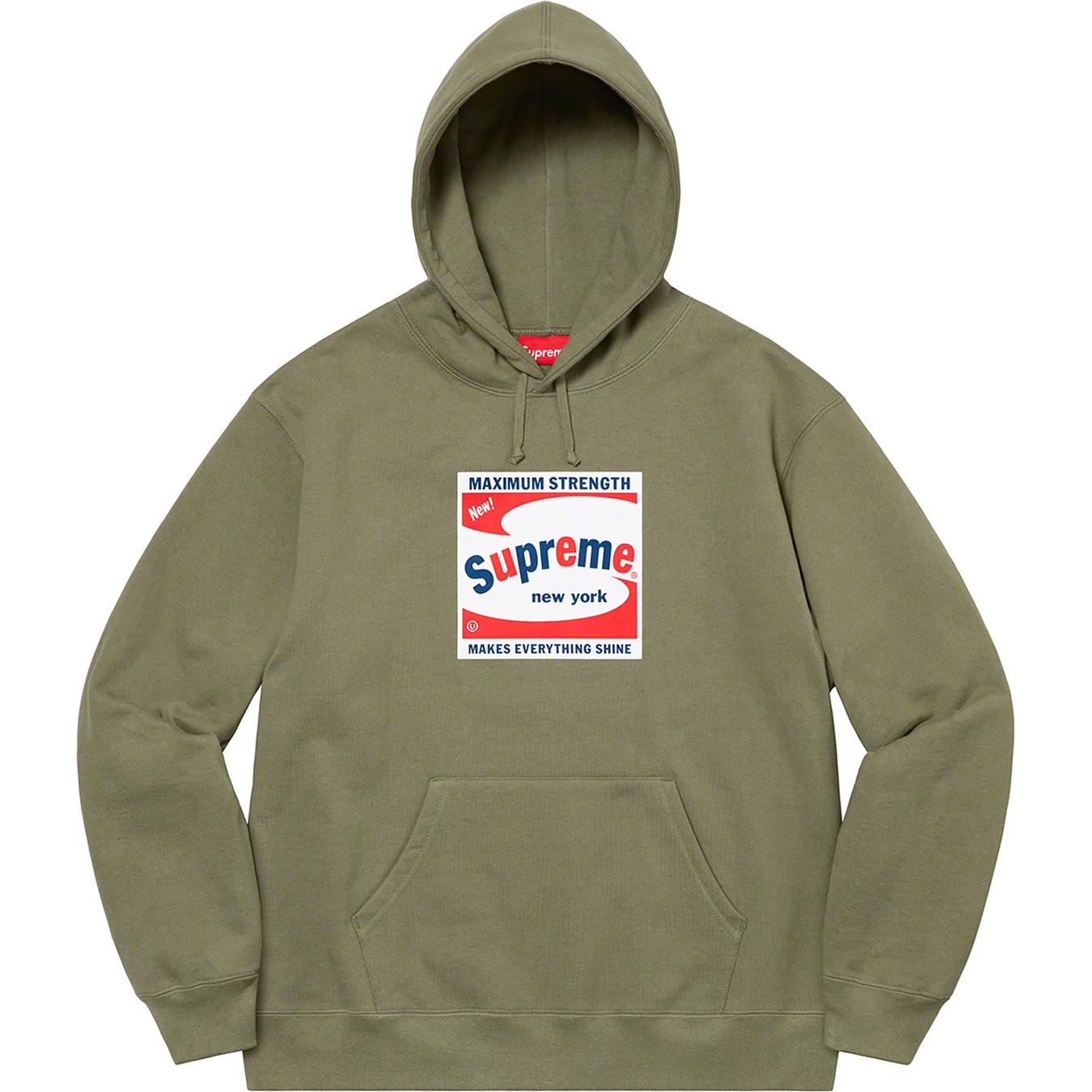 Supreme Shine Hooded Sweatshirt (SS21) - Light Olive - $158