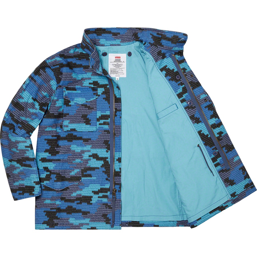 Supreme Logo Camo M-65 Jacket (SS21) - Blue - $298