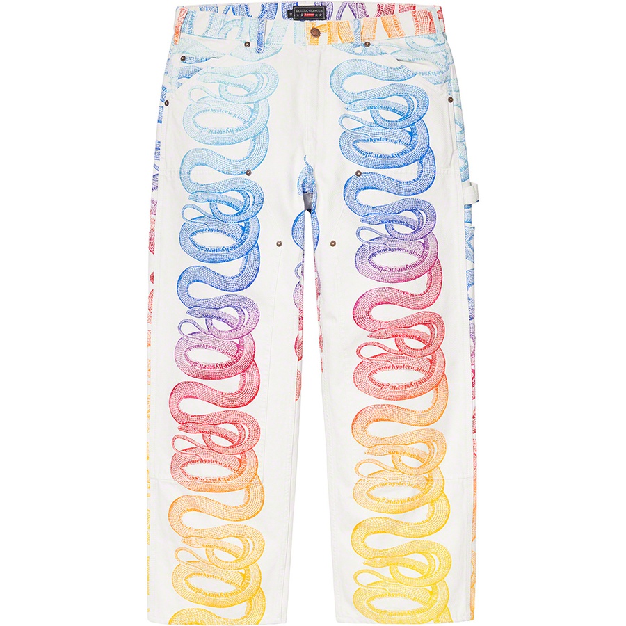 Supreme Supreme HYSTERIC GLAMOUR Snake Double Knee Denim Painter Pant (SS21) - White - $188