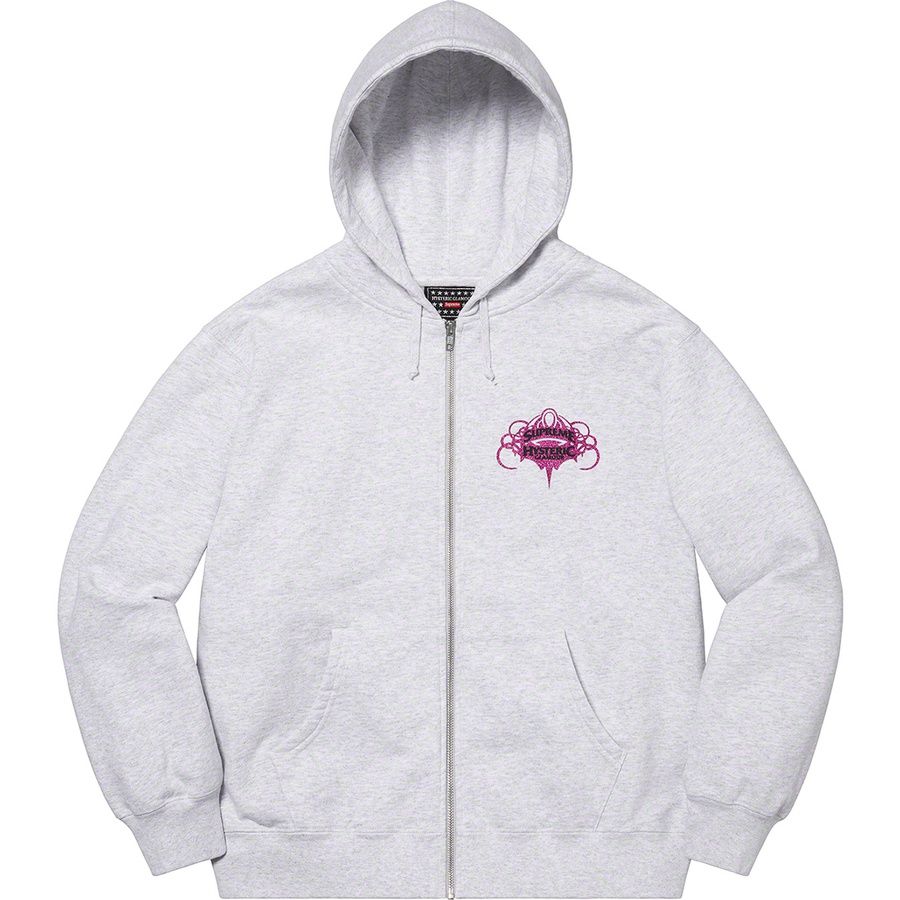 Supreme Supreme HYSTERIC GLAMOUR Zip Up Hooded Sweatshirt (SS21) - Ash Grey - $178
