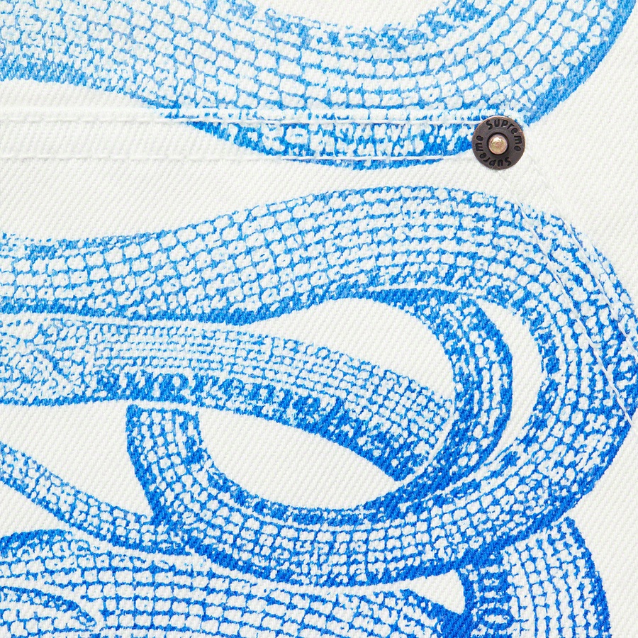 Supreme Supreme HYSTERIC GLAMOUR Snake Double Knee Denim Painter Pant (SS21) - White - $188