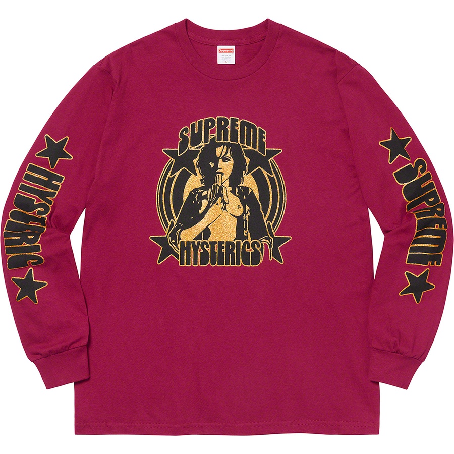 Supreme Supreme HYSTERIC GLAMOUR L S Tee (SS21) - Dark Magenta - $58