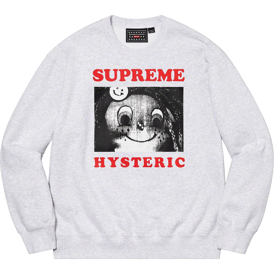 Supreme Supreme HYSTERIC GLAMOUR Crewneck (SS21) - Ash Grey - $158