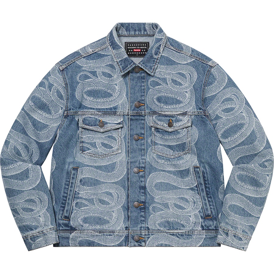 Supreme Supreme HYSTERIC GLAMOUR Snake Denim Trucker Jacket (SS21) - Blue - $248