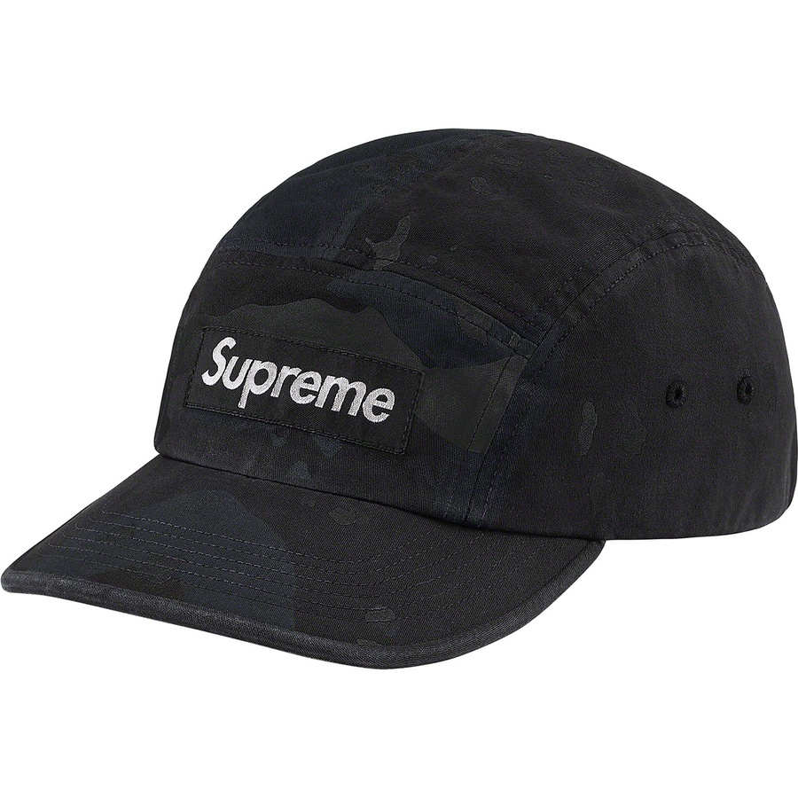 Supreme Overdyed Camo Camp Cap (SS21) - Black - $54