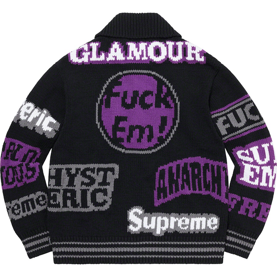 Supreme Supreme HYSTERIC GLAMOUR Logos Zip Up Sweater (SS21) - Black - $368