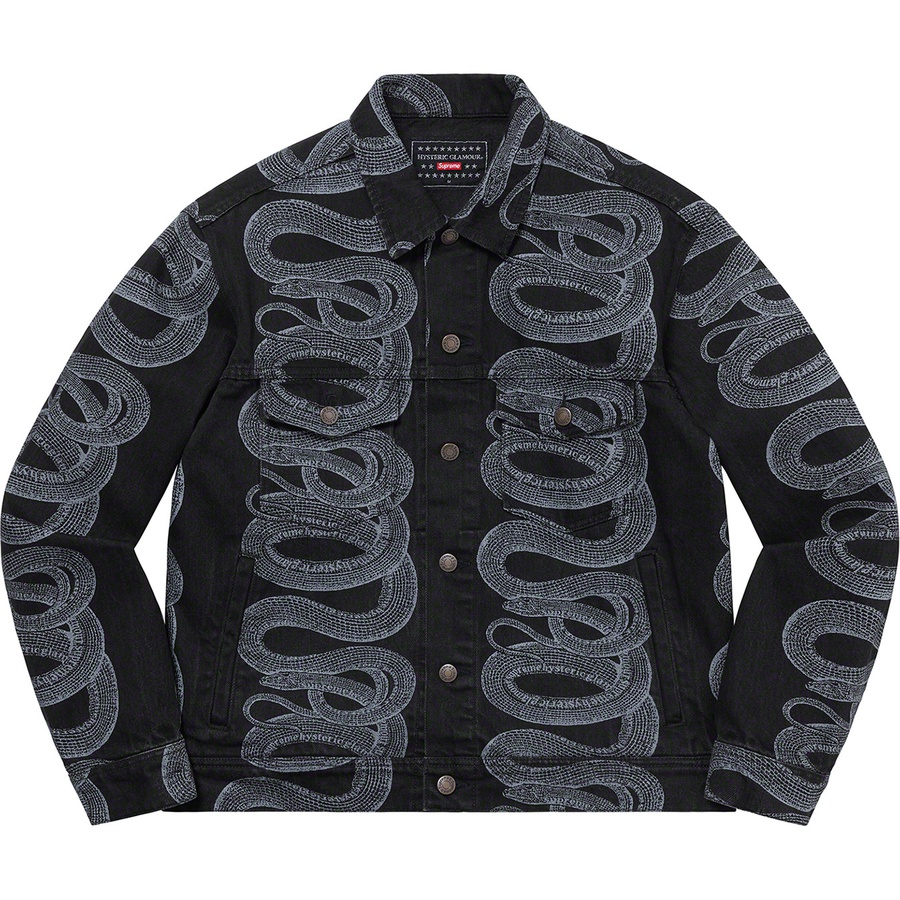 Supreme Supreme HYSTERIC GLAMOUR Snake Denim Trucker Jacket (SS21) - Black - $248