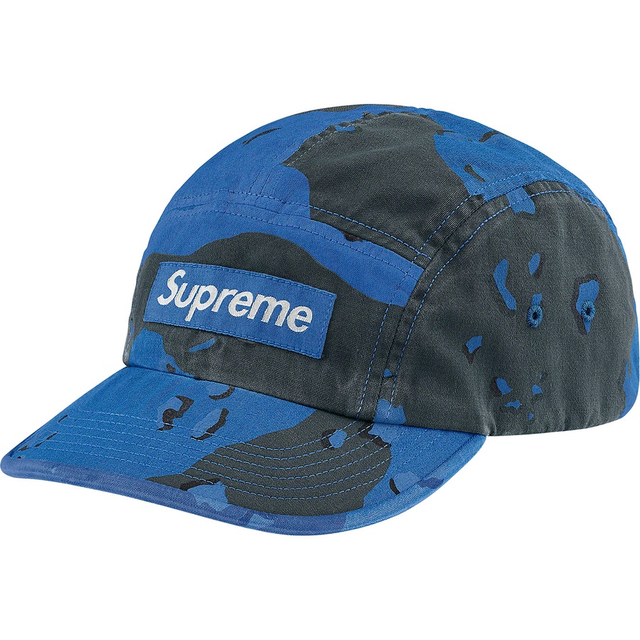 Supreme Overdyed Camo Camp Cap (SS21) - Blue - $54
