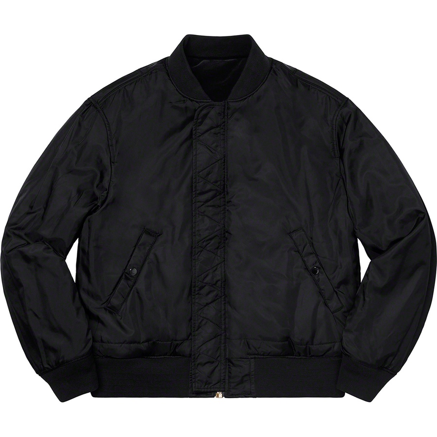 Supreme Clayton Patterson Supreme Skulls Embroidered Velvet MA-1 (SS21) - Black - $398