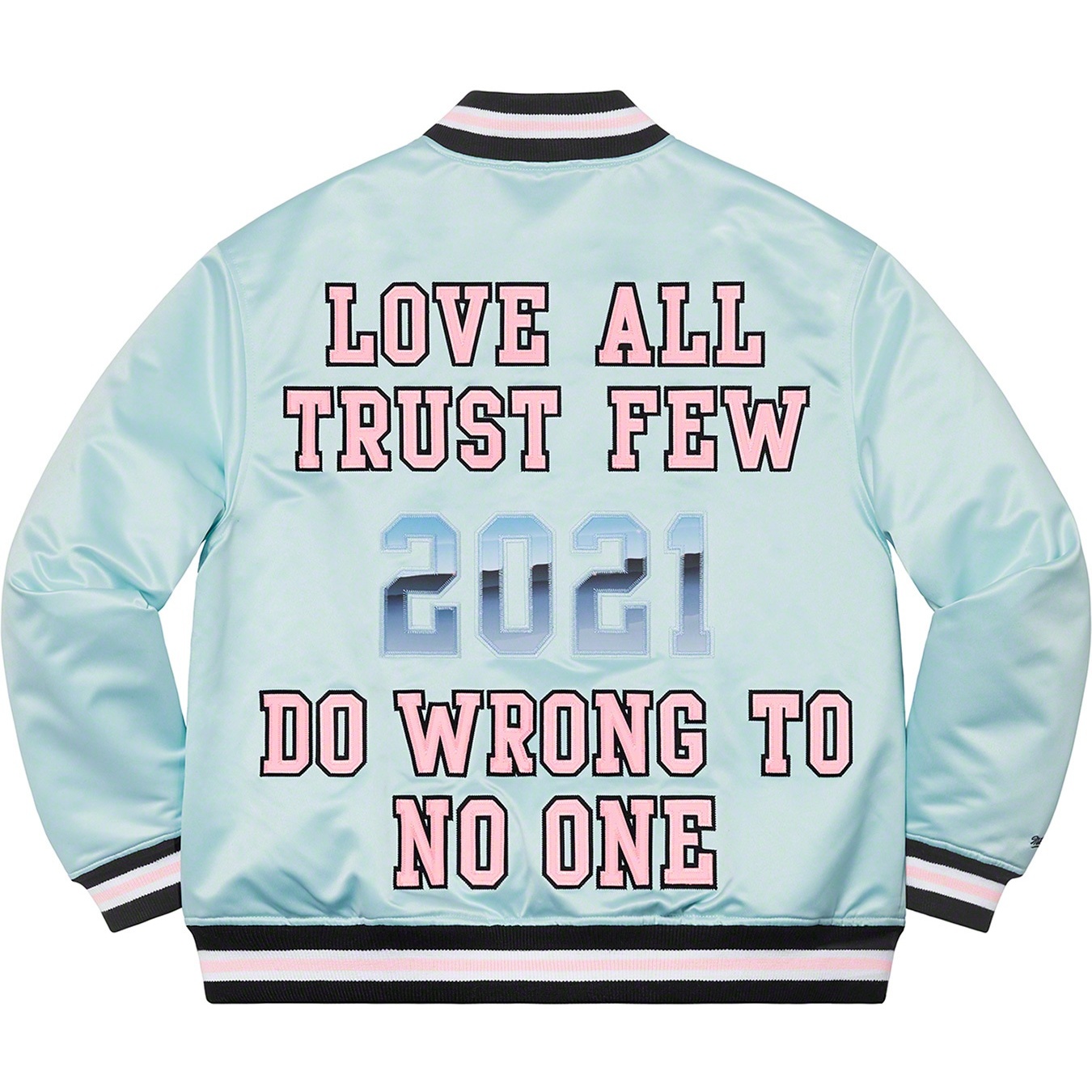 Supreme Supreme Mitchell & Ness Satin Varsity Jacket (SS21) - Light Blue - $248