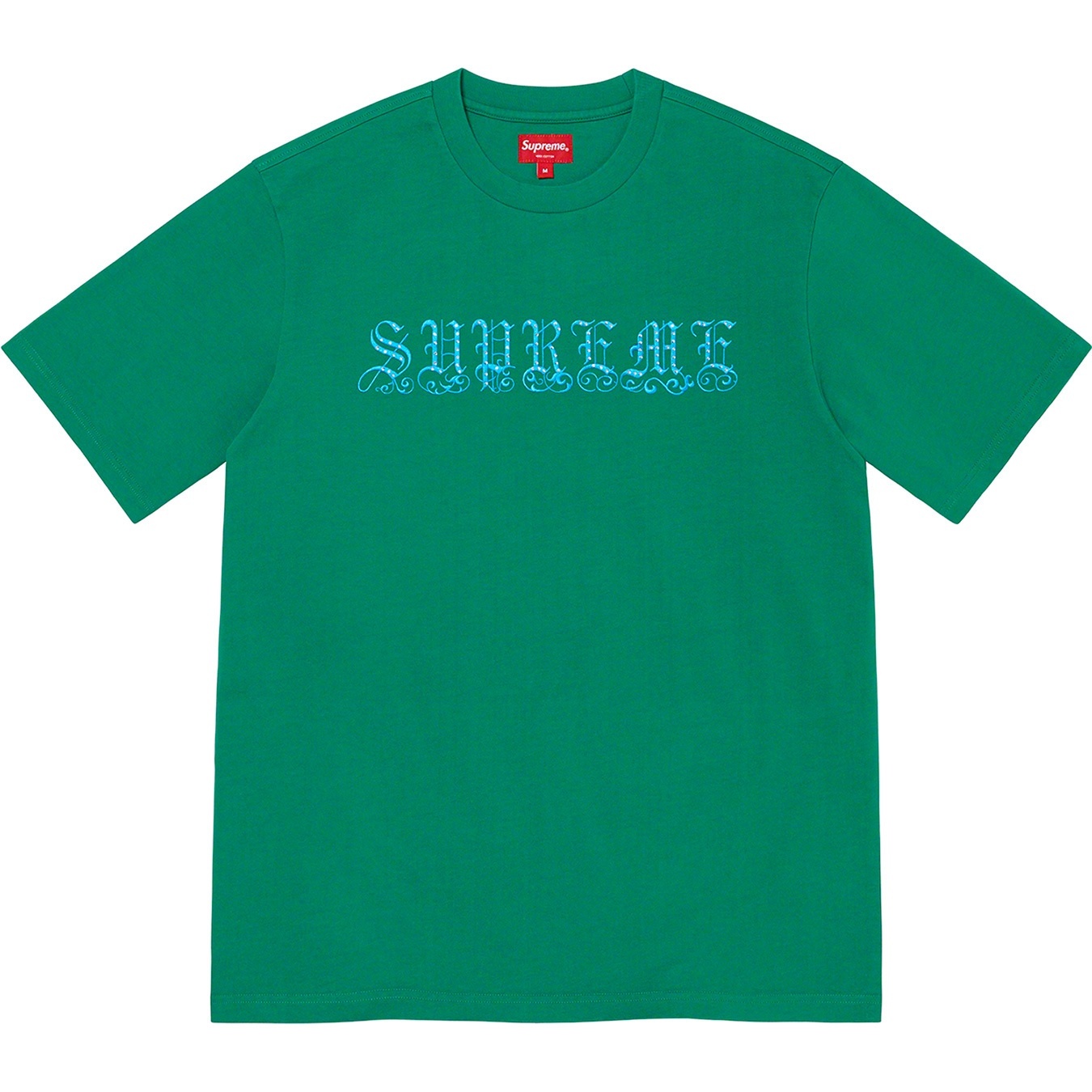 Supreme Old English Rhinestone S S Top (SS21) - Green - $78