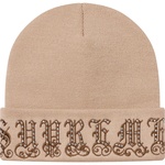 Supreme Old English Rhinestone Beanie (SS21) - Tan