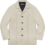 Supreme Braided Leather Overcoat (SS21) - Sand