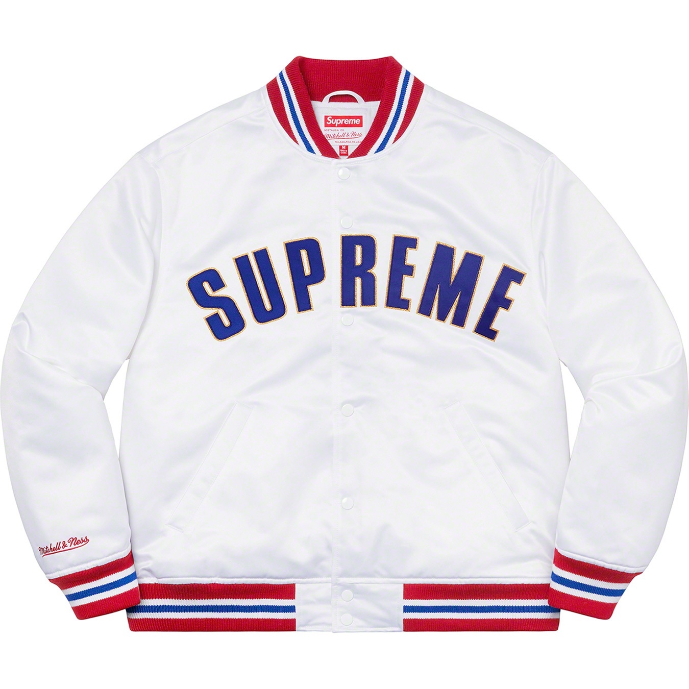 Supreme Supreme Mitchell & Ness Satin Varsity Jacket (SS21) - White - $248