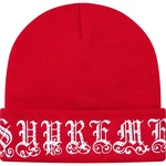 Supreme Old English Rhinestone Beanie (SS21) - Red