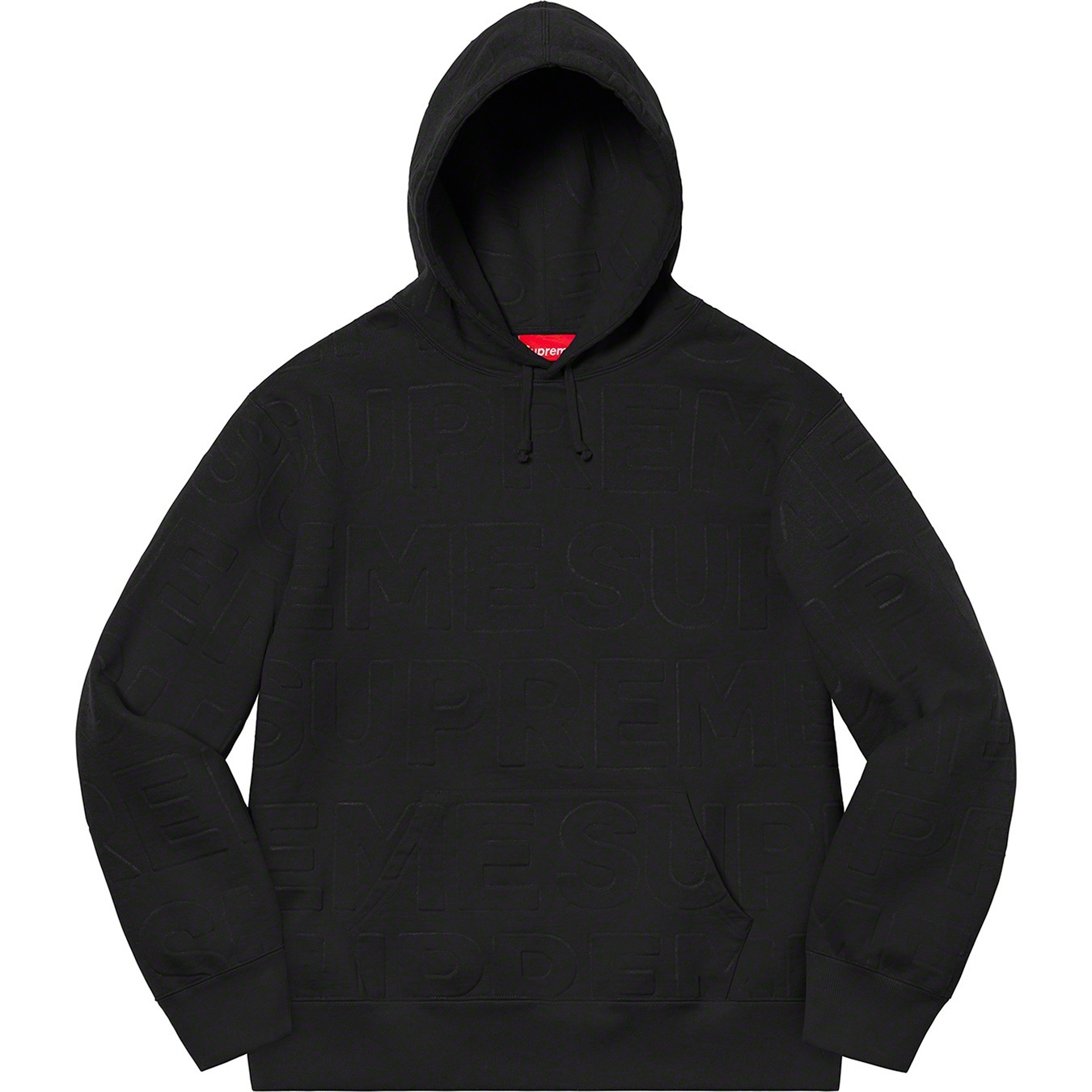 Supreme Embossed Logos Hooded Sweatshirt (SS21) - Black - $158