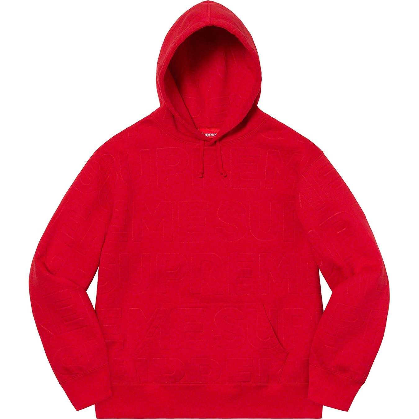 Supreme Embossed Logos Hooded Sweatshirt (SS21) - Red - $158