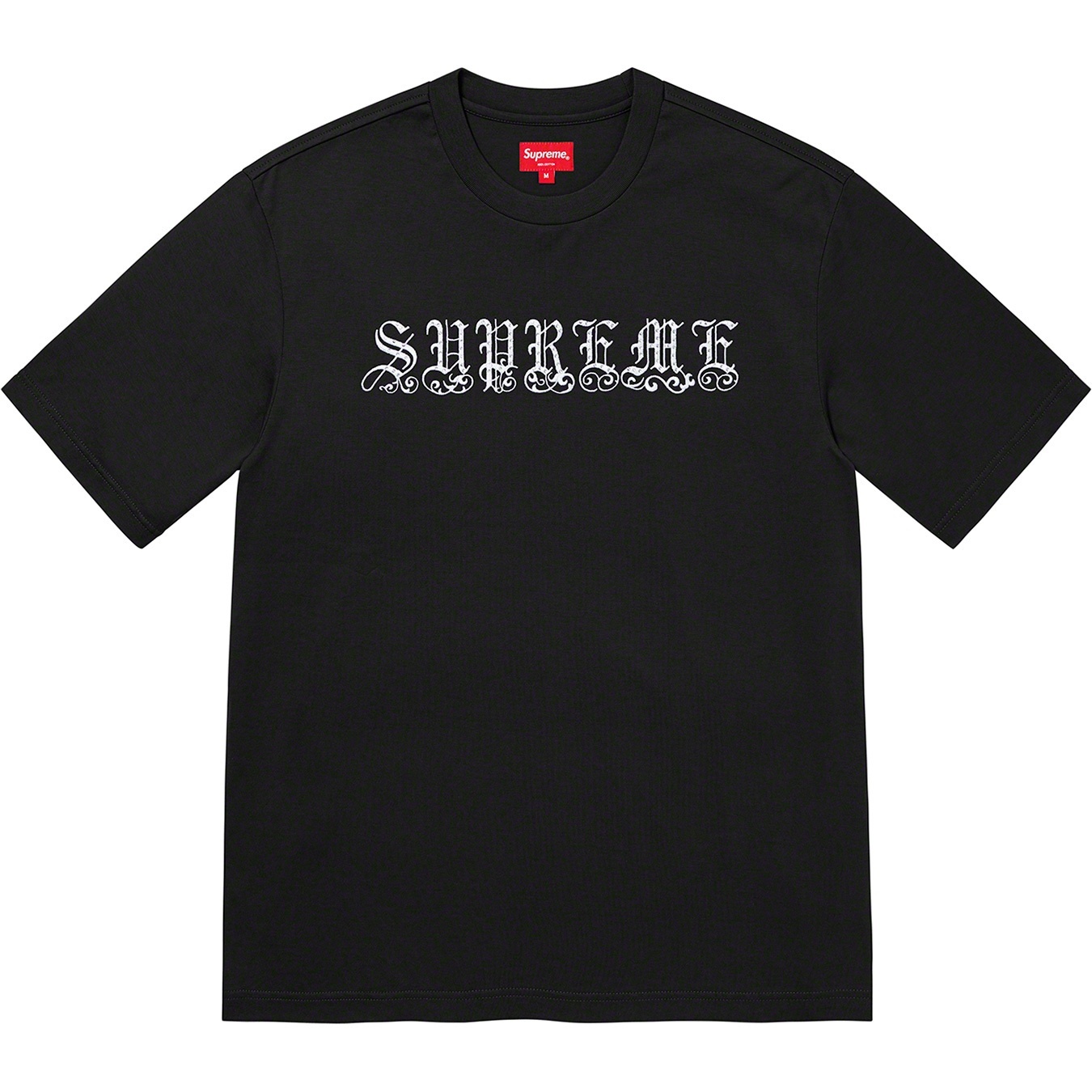 Supreme Old English Rhinestone S S Top (SS21) - Black - $78