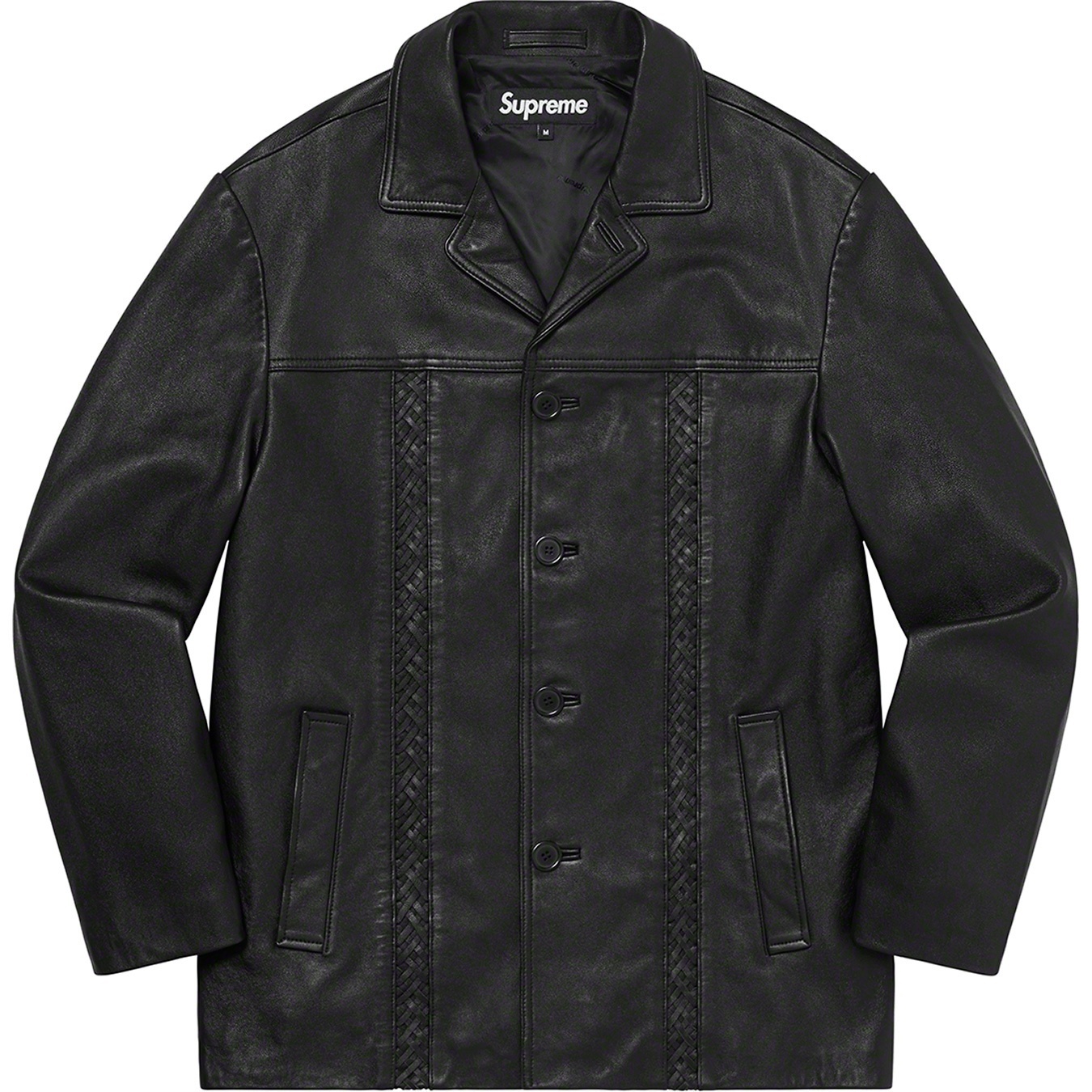 Supreme Braided Leather Overcoat (SS21) - Black - $598