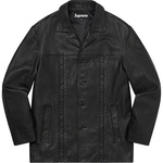 Supreme Braided Leather Overcoat (SS21) - Black