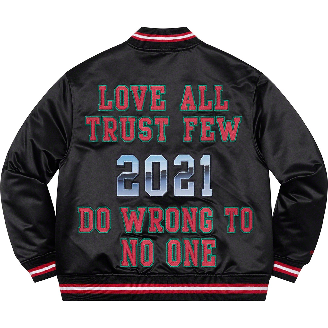 Supreme Supreme Mitchell & Ness Satin Varsity Jacket (SS21) - Black - $248