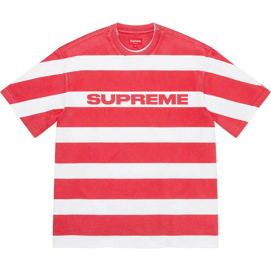 Supreme Printed Stripe S S Top (SS21) - Red - $88