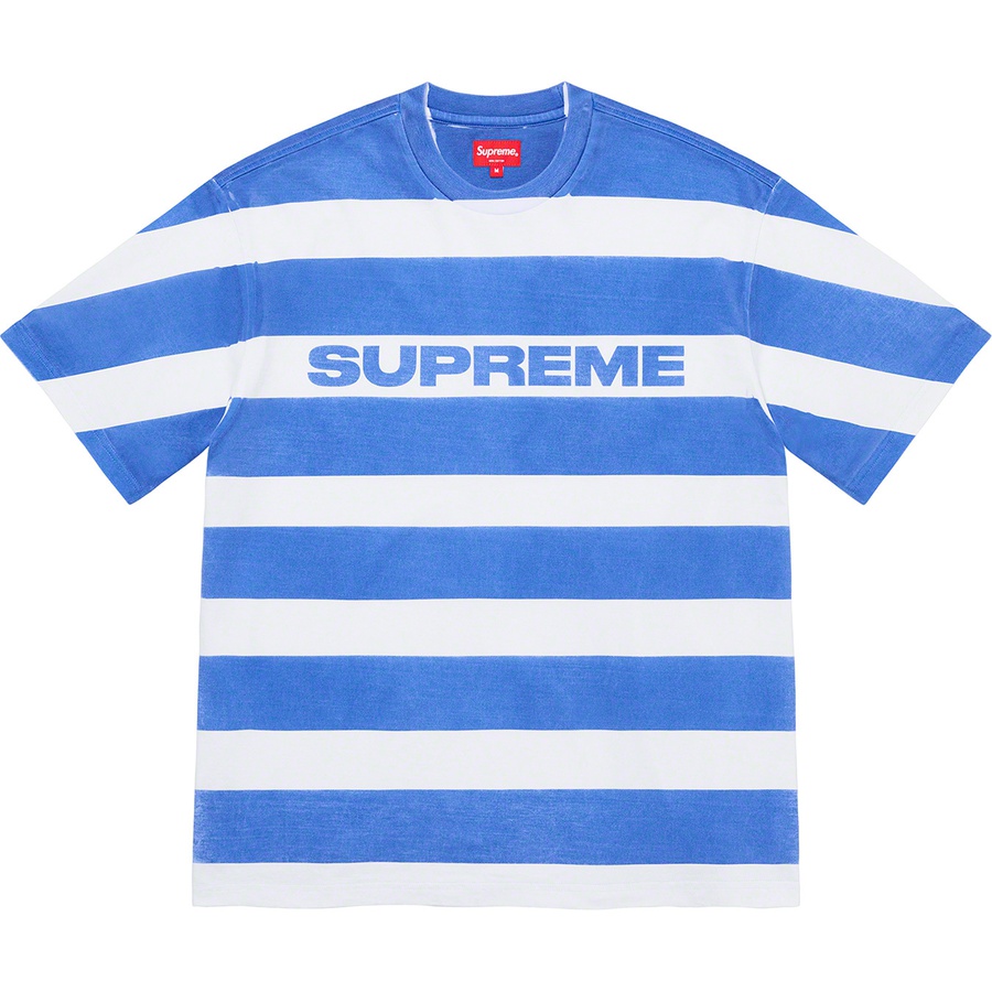 Supreme Printed Stripe S S Top (SS21) - Bright Blue - $88