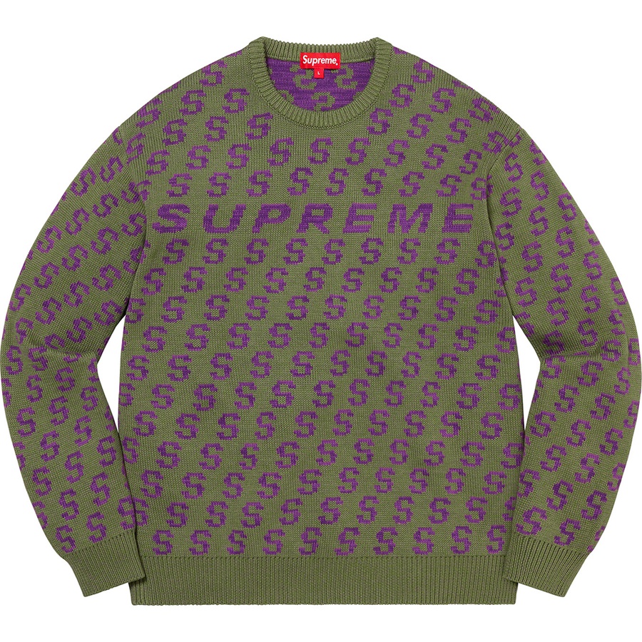 Supreme S Repeat Sweater (SS21) - Olive - $148
