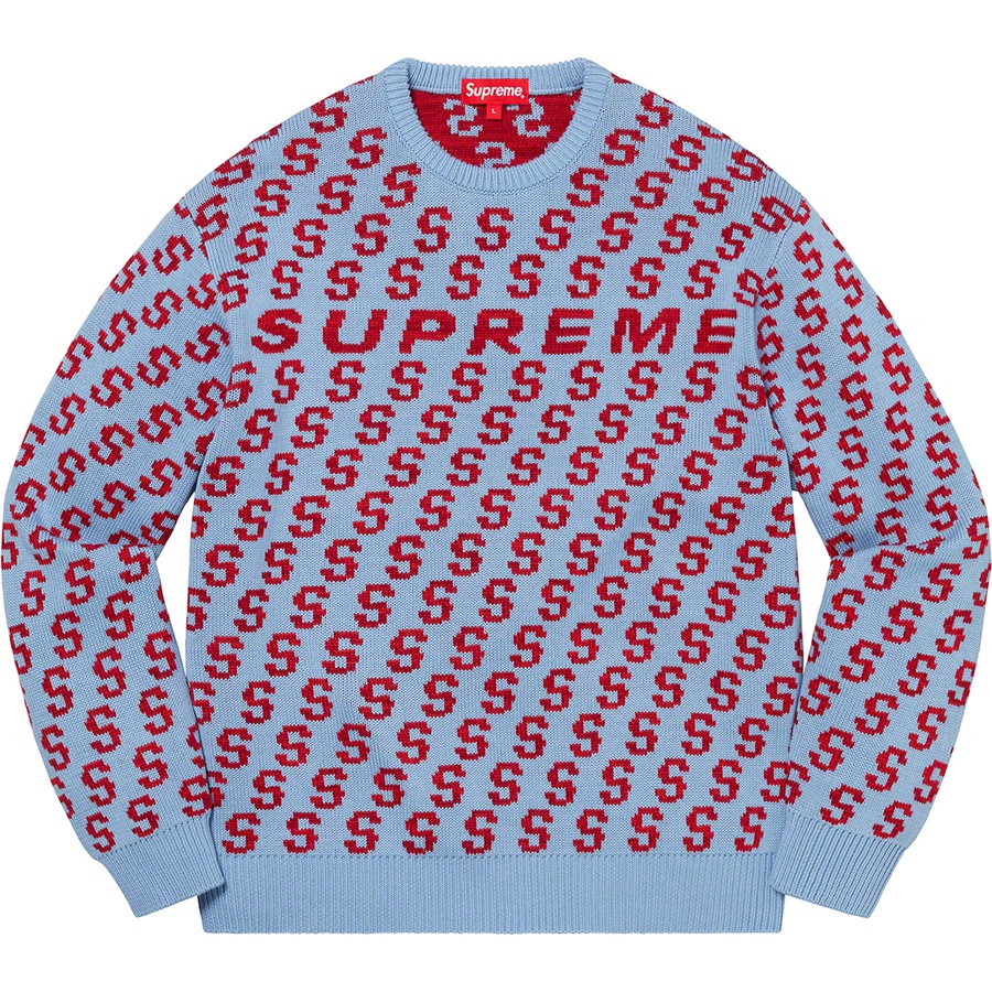 Supreme S Repeat Sweater (SS21) - Light Blue - $148