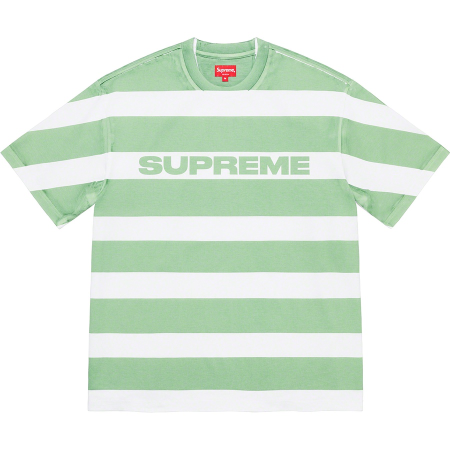 Supreme Printed Stripe S S Top (SS21) - Light Green - $88