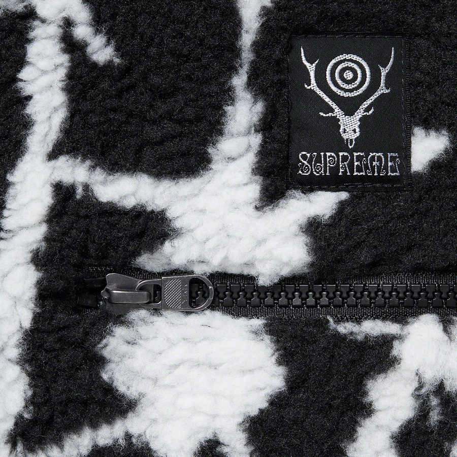 Supreme Supreme SOUTH2 WEST8 Fleece Jacket (SS21) - Black - $198