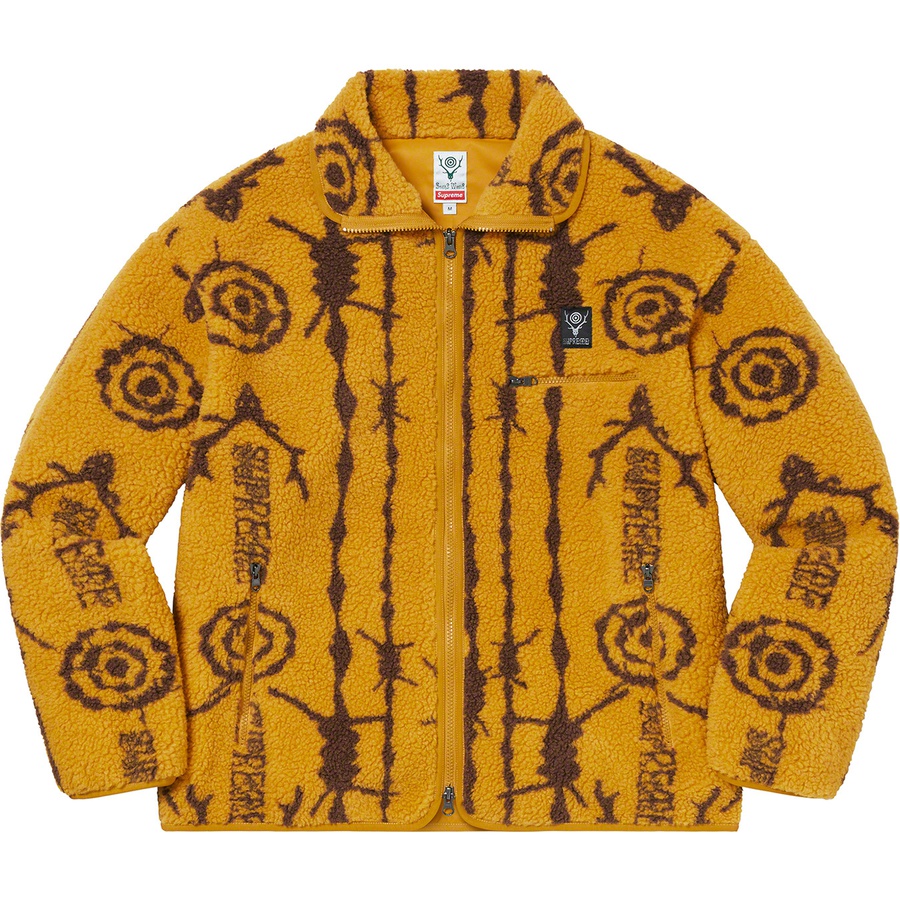 Supreme Supreme SOUTH2 WEST8 Fleece Jacket (SS21) - Mustard - $198