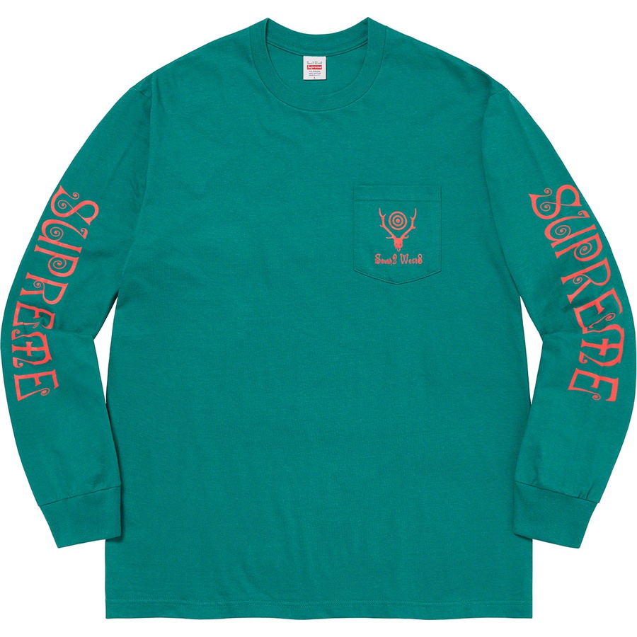 Supreme Supreme SOUTH2 WEST8 L S Pocket Tee (SS21) - Teal - $60