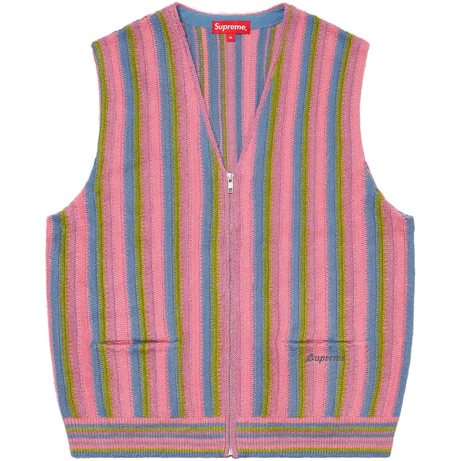 Supreme Stripe Sweater Vest (SS21) - Purple - $138