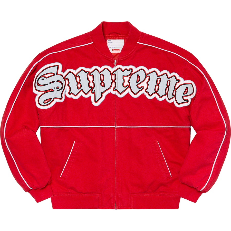 Supreme Twill Old English Varsity Jacket (SS21) - Red - $218