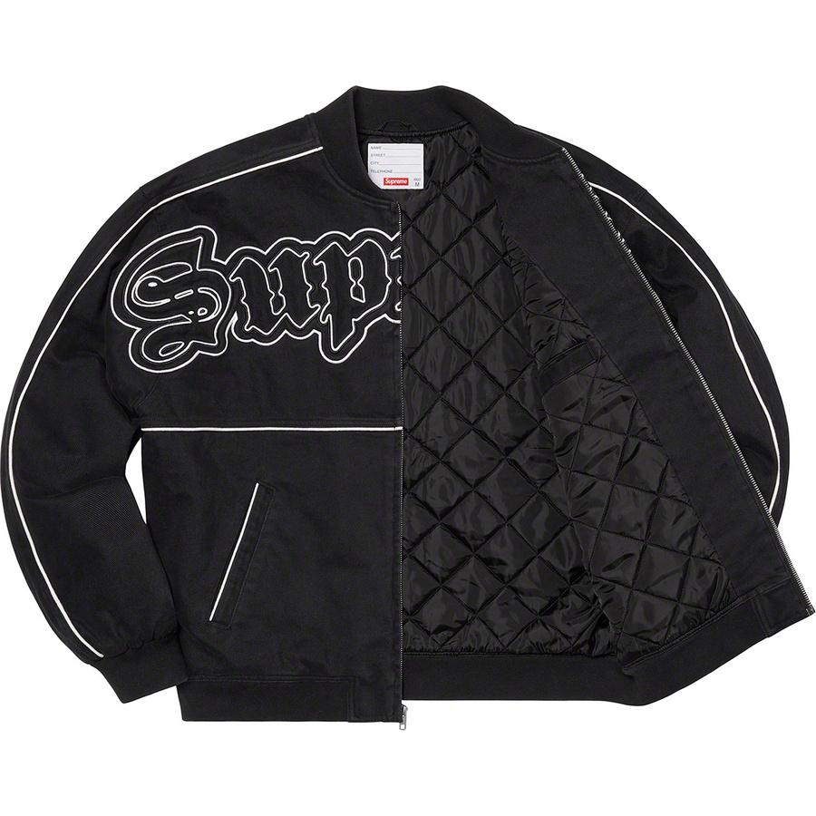 Supreme Twill Old English Varsity Jacket (SS21) - Black - $218