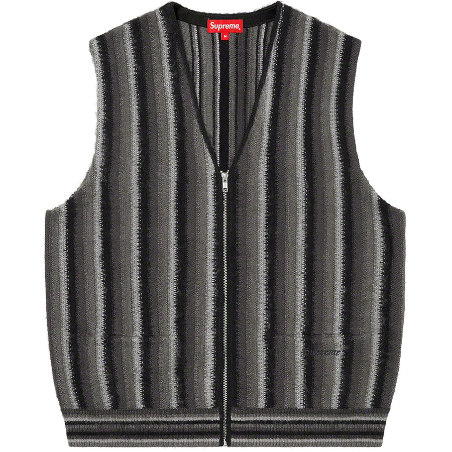 Supreme Stripe Sweater Vest (SS21) - Black - $138