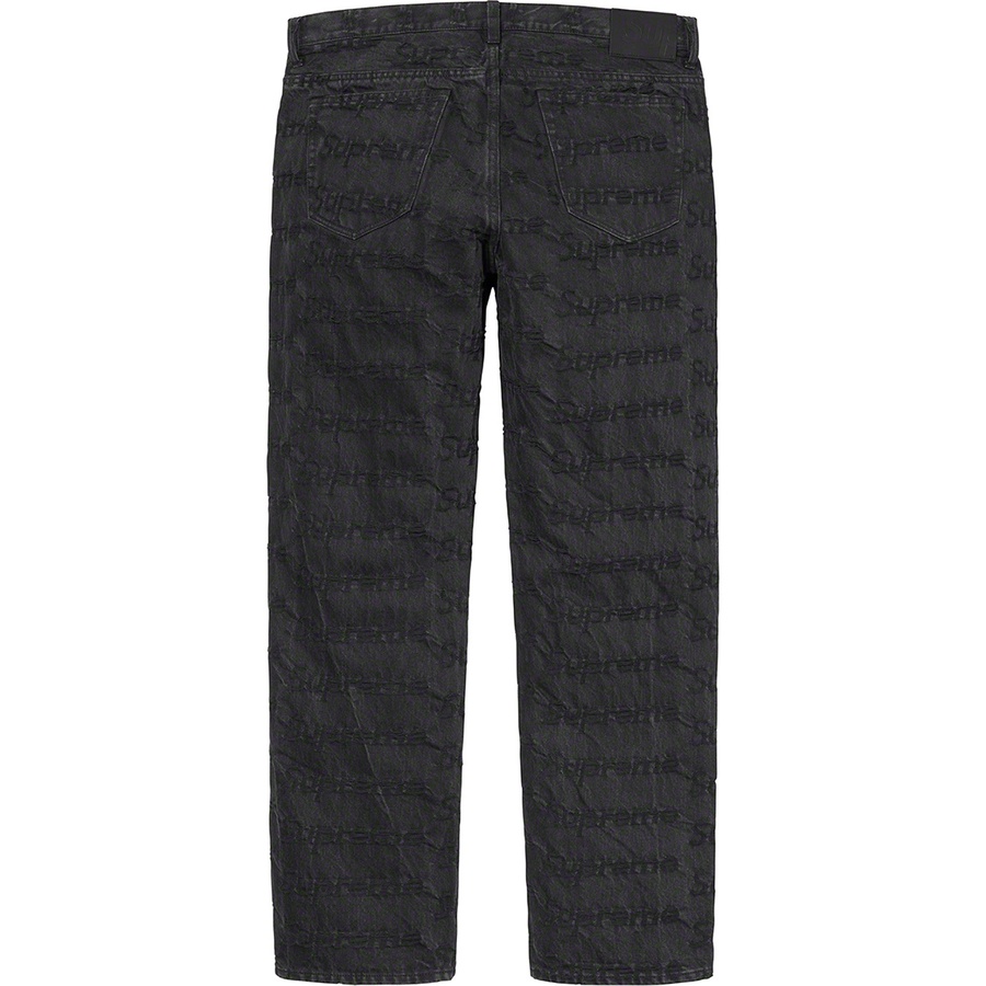 Supreme Frayed Logos Regular Jean (SS21) - Black - $188