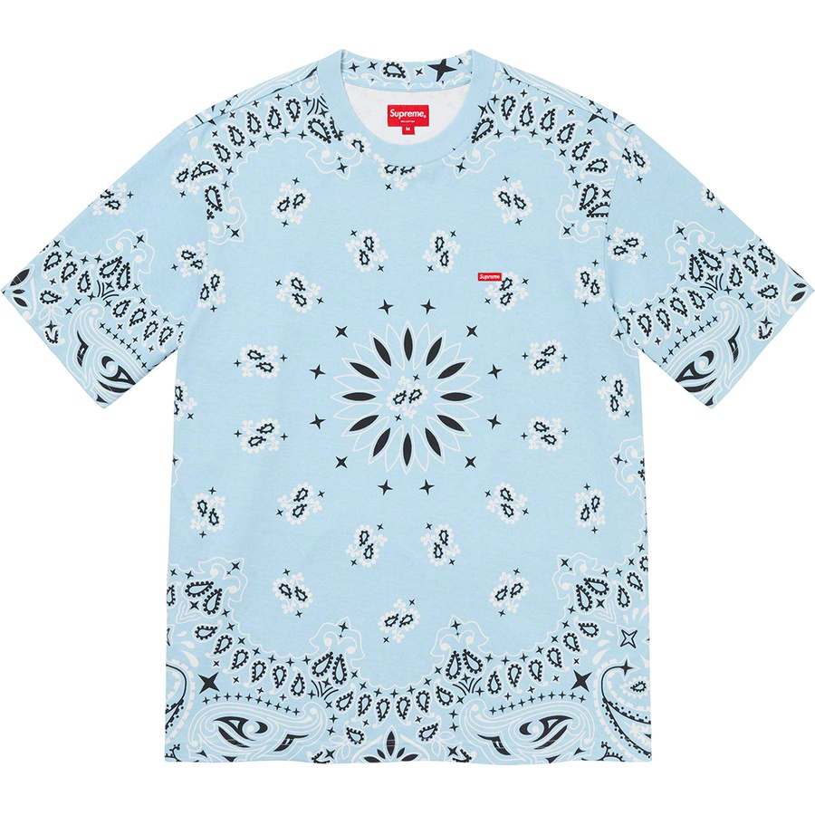 Supreme Small Box Tee (SS21) - Light Blue Bandana - $58