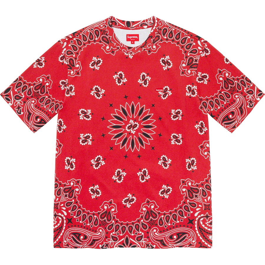 Supreme Small Box Tee (SS21) - Red Bandana - $58