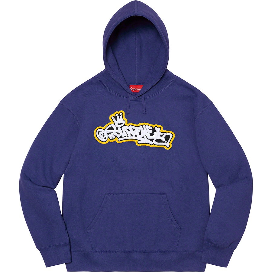 Supreme Handstyle Hooded Sweatshirt (SS21) - Washed Navy - $168