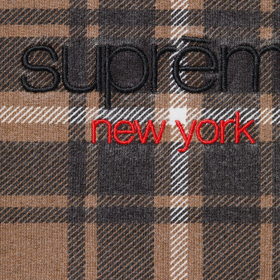 Supreme Plaid Crewneck (SS21) - Brown - $148
