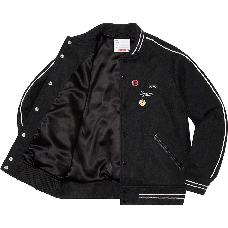 Supreme Jamie Reid Supreme It's All Bollocks Varsity Jacket (SS21) - Black - $368