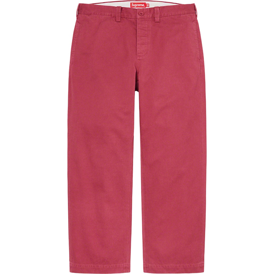 Supreme Pin Up Chino Pant (SS21) - Cardinal - $148