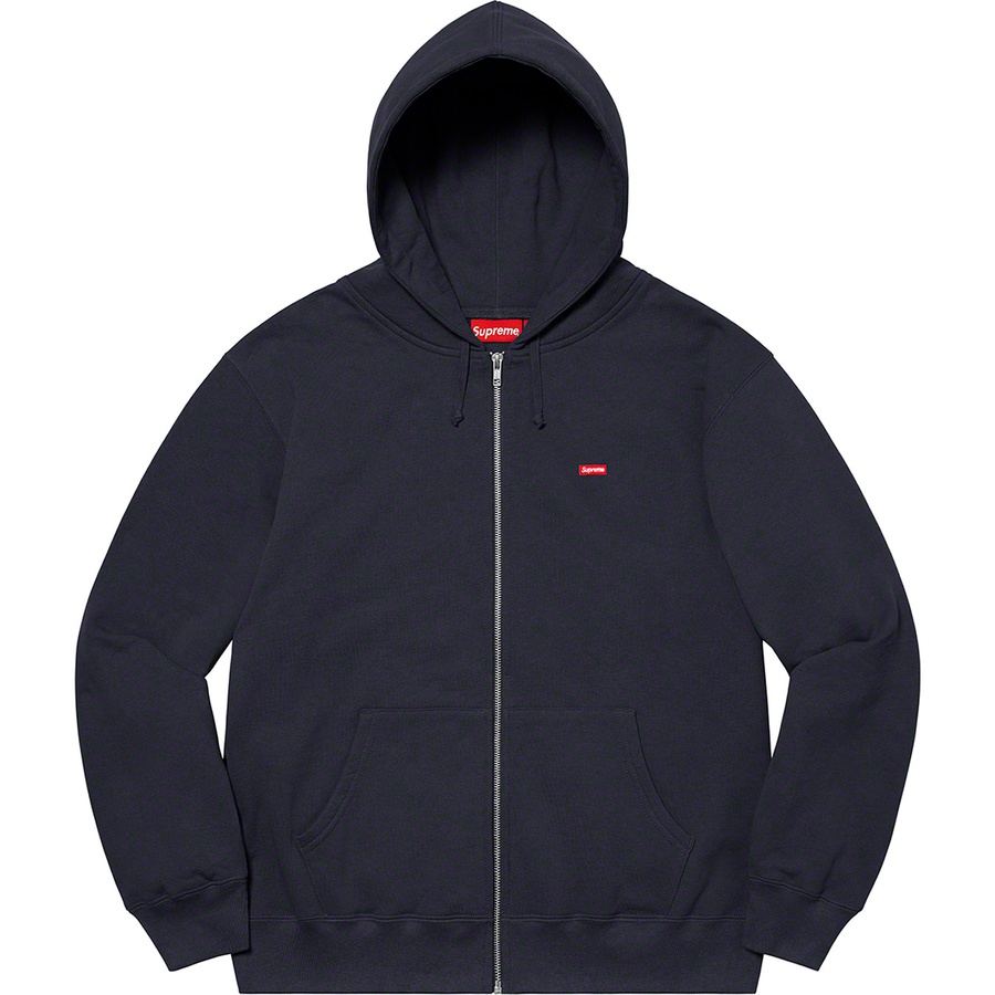 Supreme Small Box Zip Up Hooded Sweatshirt (SS21) - Navy - $158
