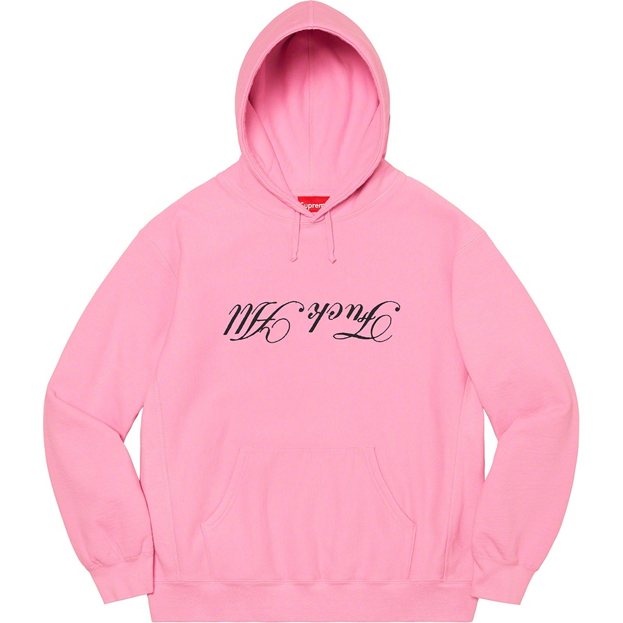 Supreme Jamie Reid Supreme Fuck All Hooded Sweatshirt (SS21) - Pink - $158